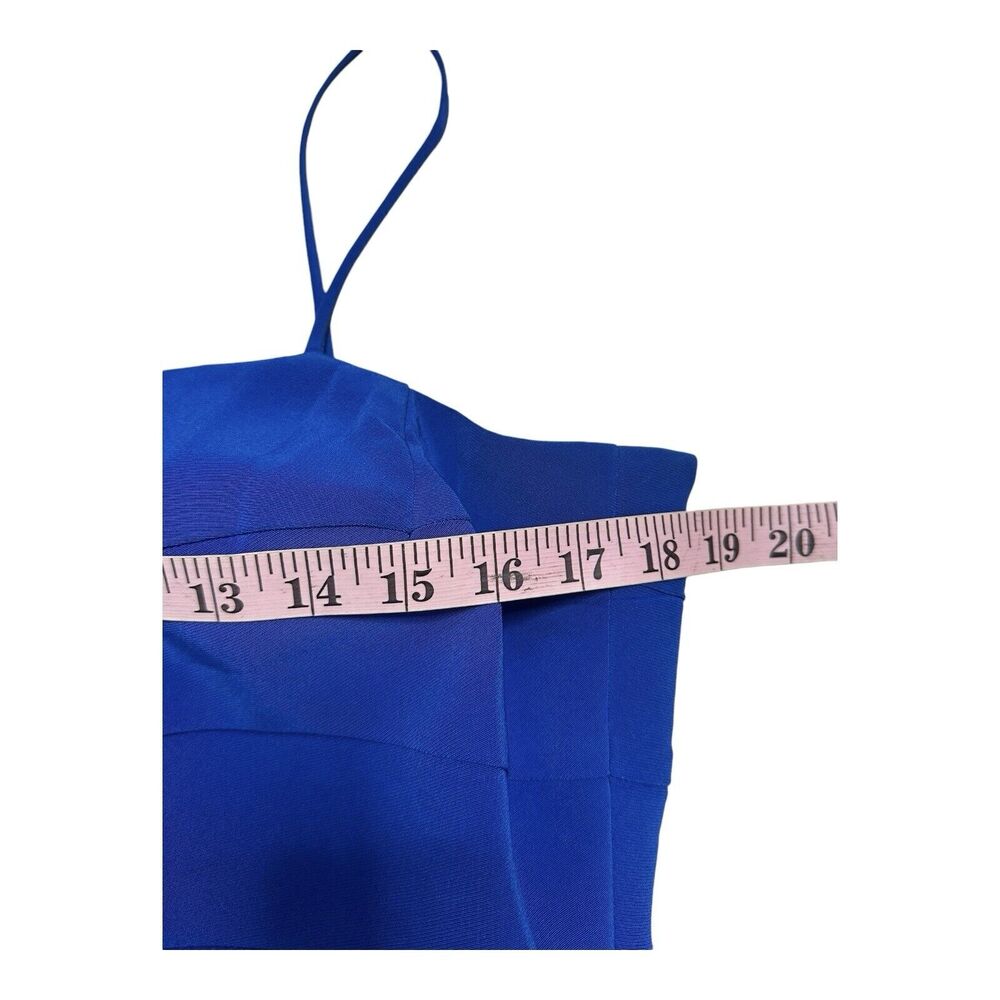 FRASCARA Wedding Spaghetti Straps Royal Blue Lined Maxi Dress Size 12 - Picture 13 of 16
